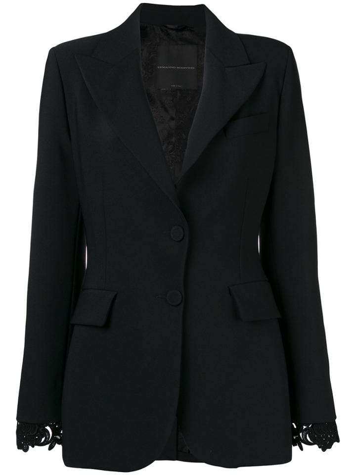 Ermanno Scervino Guipure Lace Cuff Blazer - Black