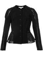 Jonathan Simkhai Macrame Detailing Cropped Jacket, Women's, Size: 4, Black, Polyamide/spandex/elastane/viscose