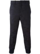 Neil Barrett Camouflage Print Trousers, Men's, Size: 50, Blue, Polyurethane/wool/viscose/spandex/elastane
