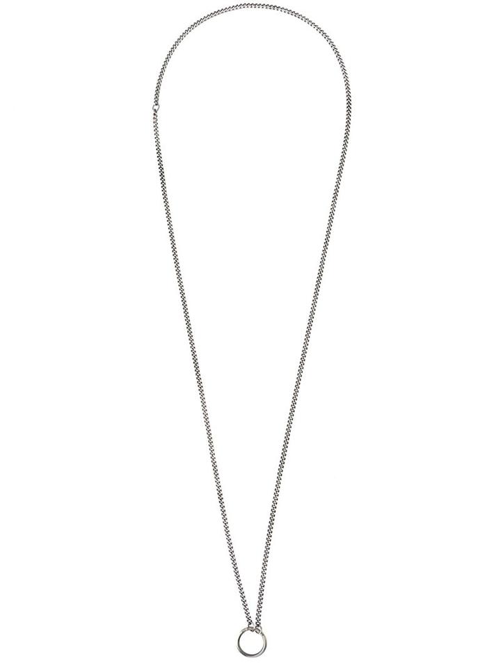 Ann Demeulemeester Ring Pendant Necklace, Women's, Metallic, Silver