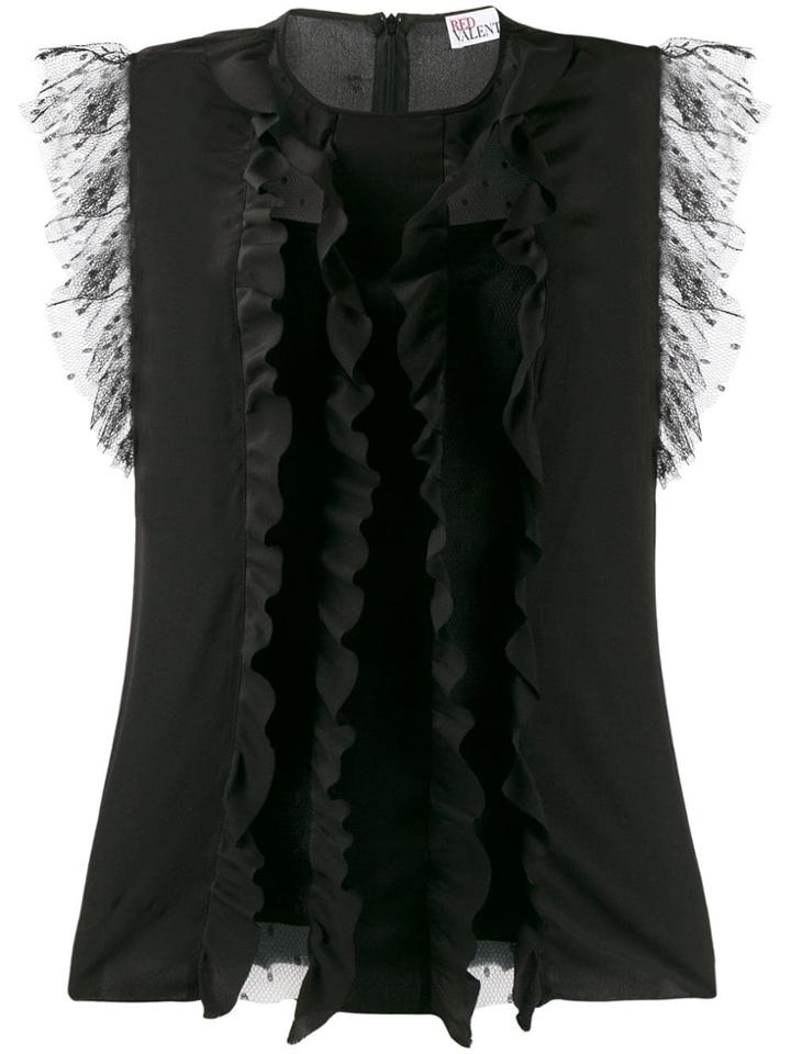 Red Valentino Red(v) Frilled Blouse - Black