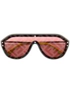 Fendi Eyewear Logo Aviator Sunglasses - Grey
