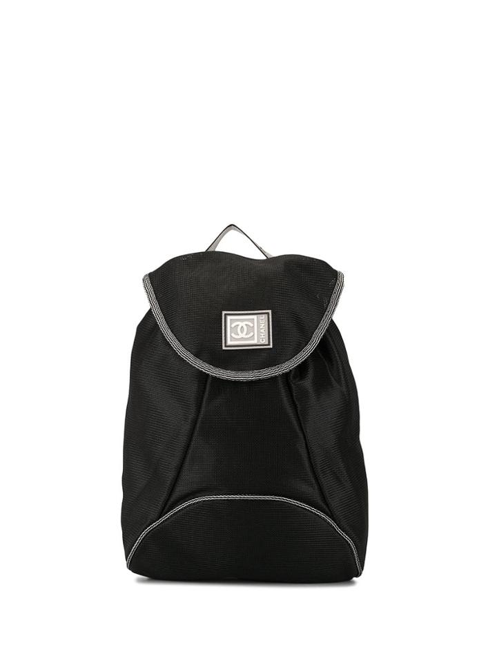 Chanel Pre-owned Sports Line Logo Printed Backpack - Black