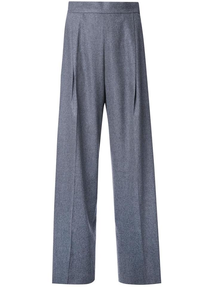 H Beauty & Youth Pleated High Waisted Trousers, Women's, Size: Small, Grey, Polyurethane/wool