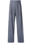 H Beauty & Youth Pleated High Waisted Trousers, Women's, Size: Small, Grey, Polyurethane/wool