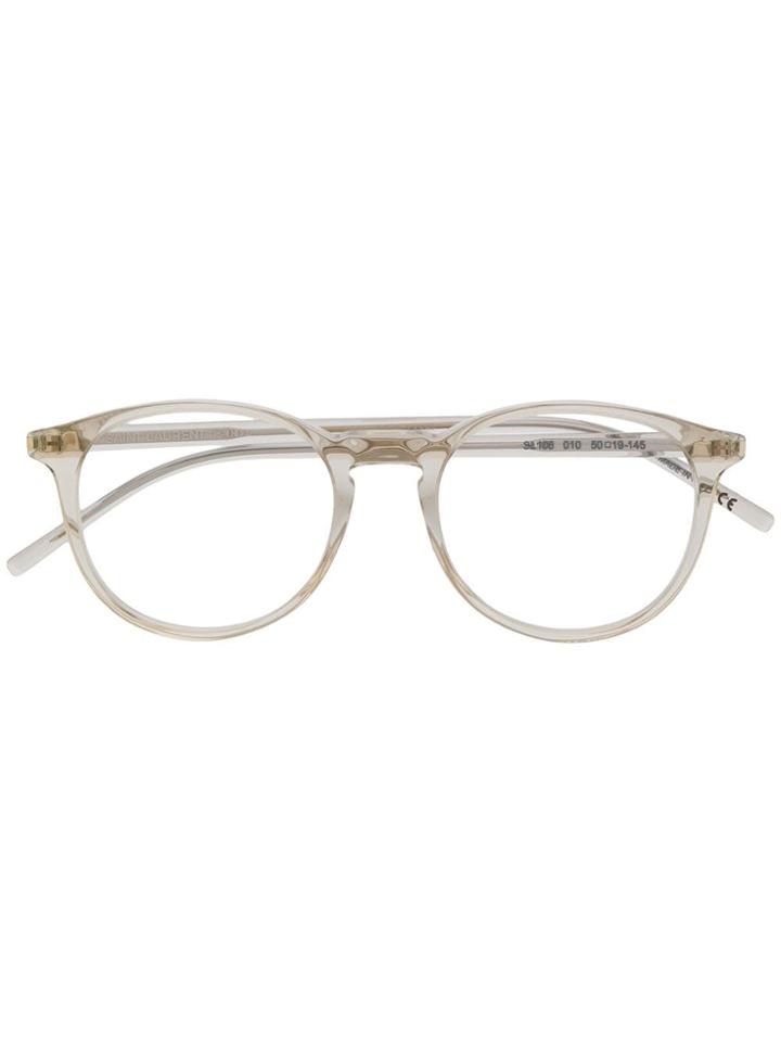 Saint Laurent Eyewear Sl106 Round-frame Glasses - Neutrals