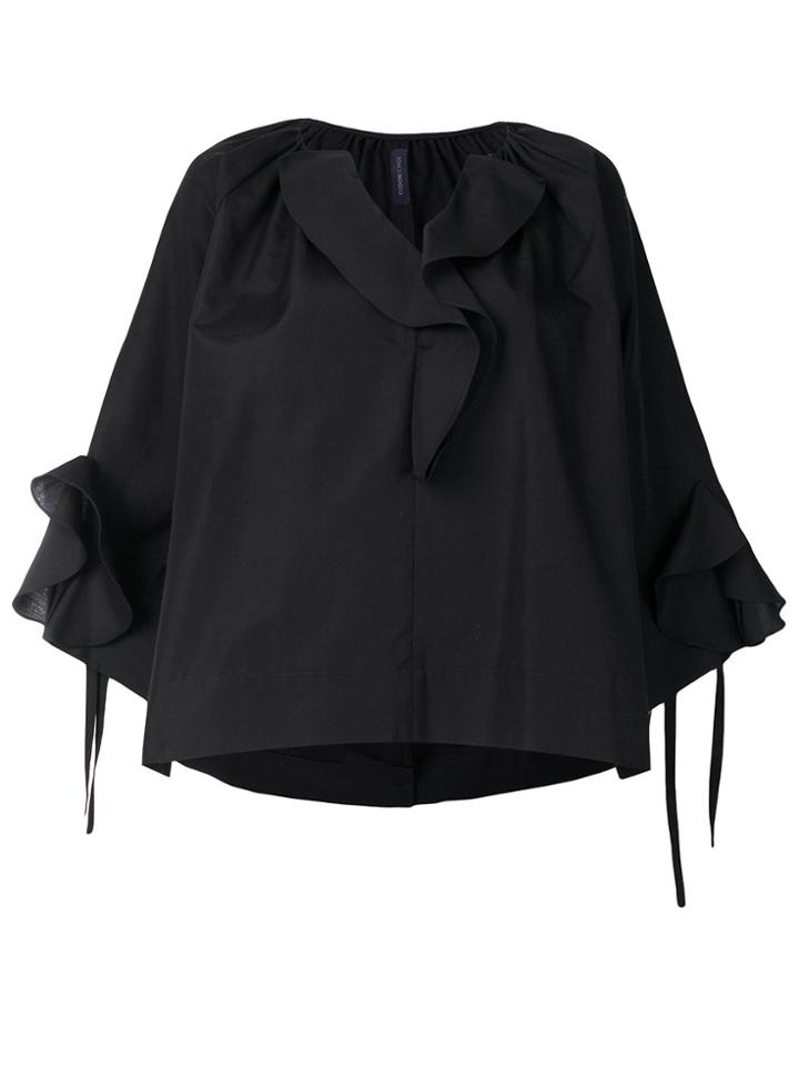 Eudon Choi Loose Fit Ruffled Blouse - Black