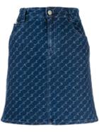 Stella Mccartney Kids Logo Print Denim Skirt - Blue