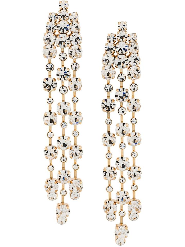 Alberta Ferretti Crystal Drop Earrings - Metallic