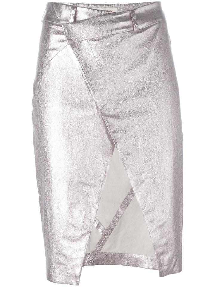A.f.vandevorst - Open Front Pencil Skirt - Women - Goat Skin - 36, Pink/purple, Goat Skin