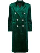 Attico Oversized Velvet Coat - Green