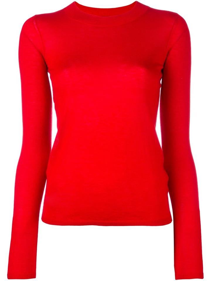 Joseph Fine Knit Jumper, Women's, Size: Large, Red, Silk/cashmere