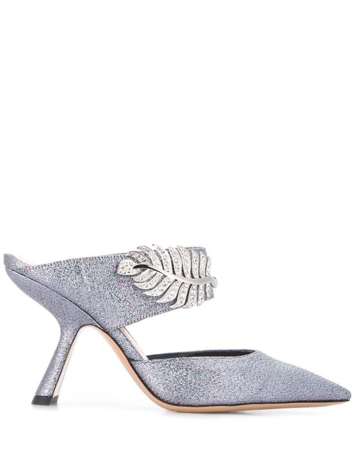 Nicholas Kirkwood Monstera Lurex Mules - Purple