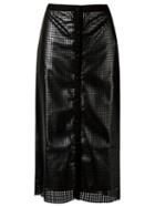 Adriana Degreas Panelled Midi Skirt, Women's, Size: P, Black, Polyurethane/polyester