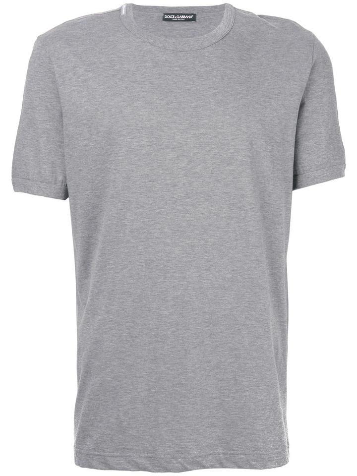 Dolce & Gabbana - Round Neck T-shirt - Men - Cotton - 50, Grey, Cotton