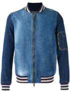 Ports 1961 Denim Bomber Jacket, Men's, Size: 48, Blue, Cotton/spandex/elastane
