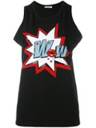 Iceberg - Comic Print Tank Top - Women - Cotton/spandex/elastane - 42, Black, Cotton/spandex/elastane