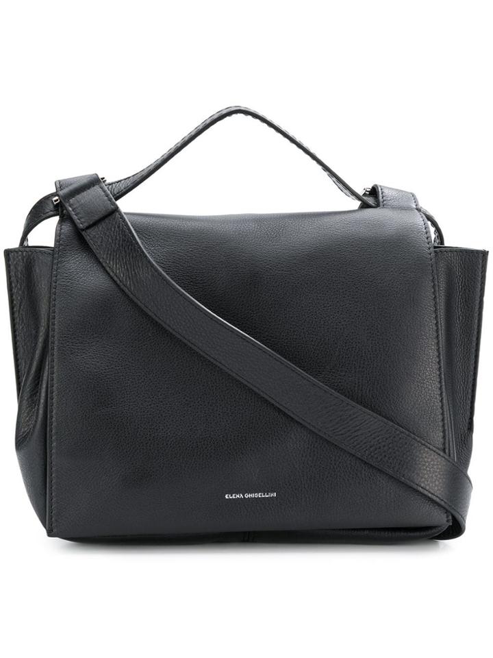Elena Ghisellini Fold Over Top Tote - Black