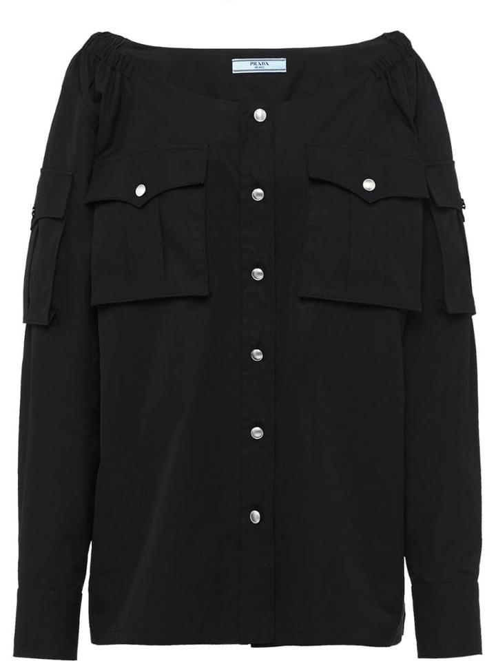 Prada Poplin Top - Black