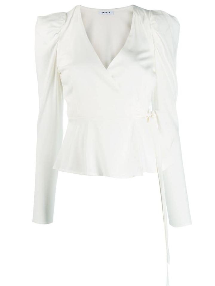 P.a.r.o.s.h. V-neck Wrap Blouse - White