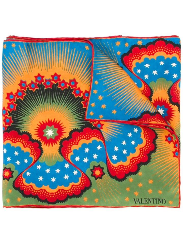 Valentino Volcano & Stars Print Scarf, Women's, Silk