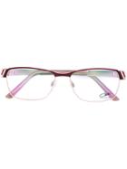Cazal Enamelled Rectangle Frame Glasses - Pink & Purple