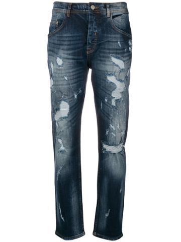 Iceberg Distressed Straight Jeans - Blue
