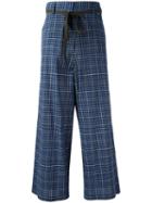 Hache High-rise Plaid Trousers, Women's, Size: 42, Blue, Cotton