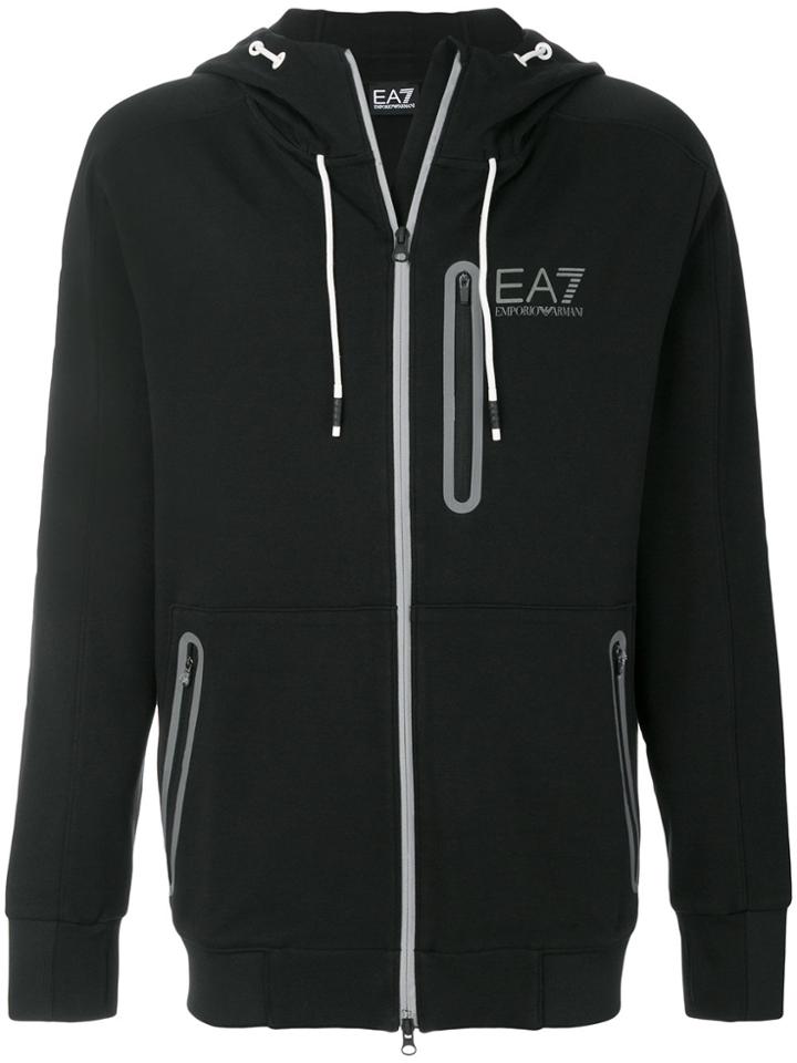 Emporio Armani Logo Hooded Jacket - Black