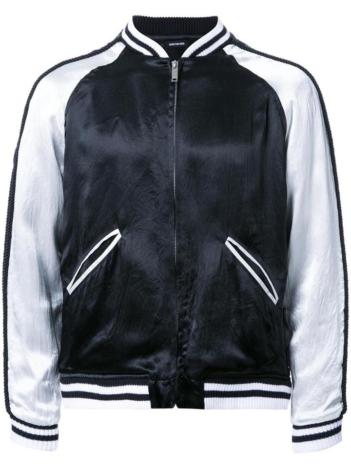 Christian Dada Zipped Sports Jacket, Men's, Size: 44, Black, Acetate