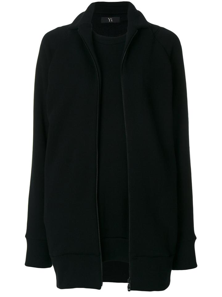 Y's Longline Zip-up Sweatshirt - Black