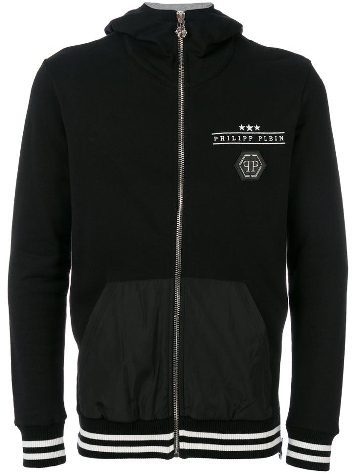 Philipp Plein Skull Print Hooded Jacket - Black