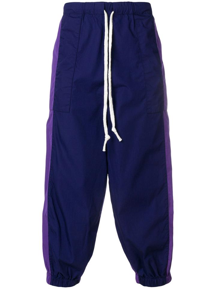 Dima Leu Dropped Crotch Track Pants - Pink & Purple