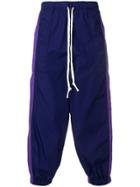 Dima Leu Dropped Crotch Track Pants - Pink & Purple