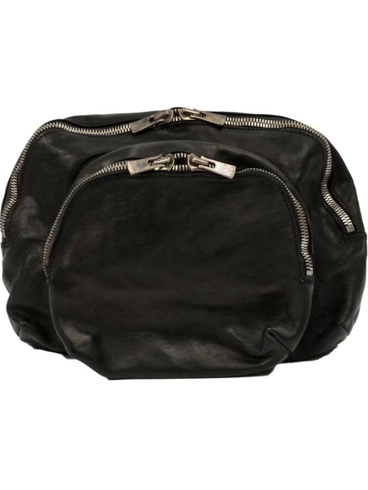 Guidi Rounded Zip Clutch, Women's, Black, Horse Leather