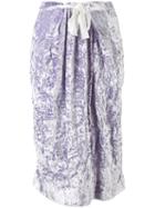 Victoria Beckham - Folded Straight Skirt - Women - Silk/viscose - 14, Pink/purple, Silk/viscose