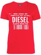 Diesel Faded Logo Print T-shirt - Red