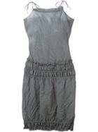 Romeo Gigli Vintage Ruched Detail Mini Dress, Women's, Size: 40, Grey