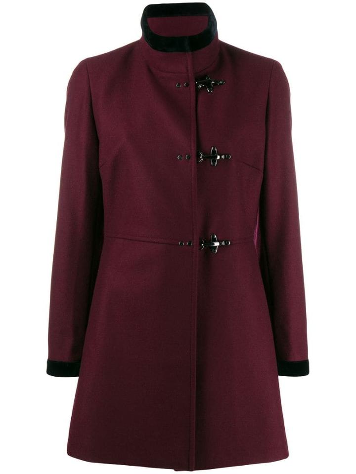 Fay Velvet Trim Jacket - Red