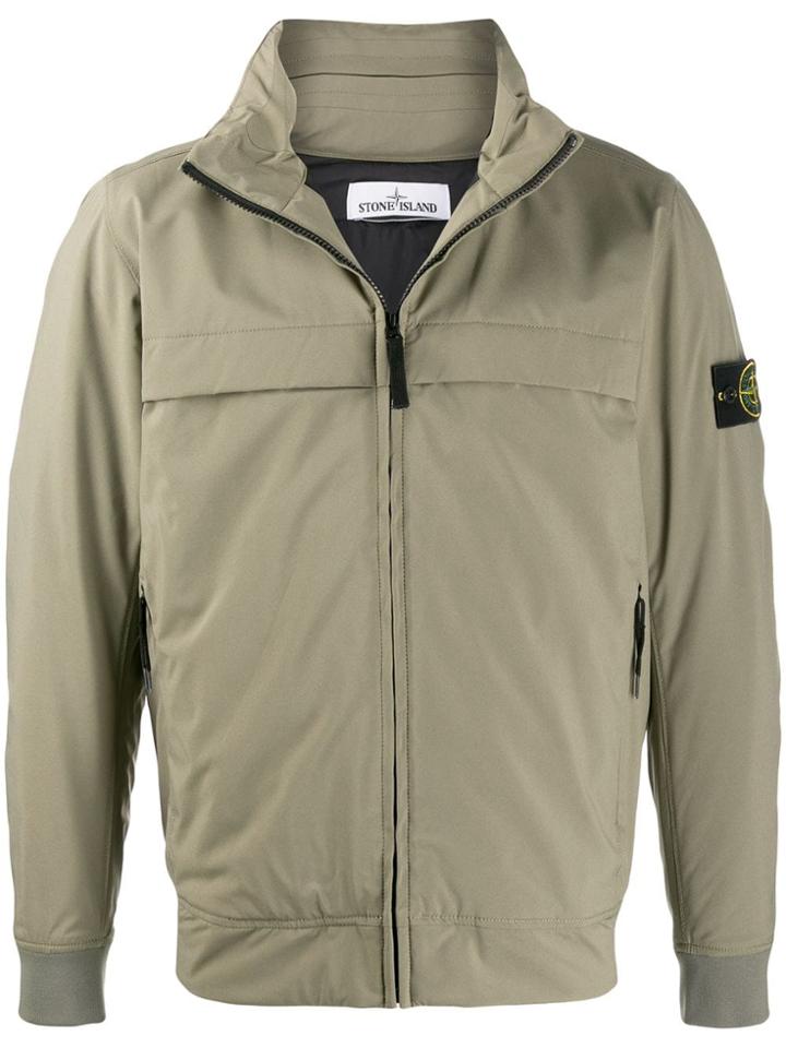 Stone Island Zip-up Hooded Jacket - Green