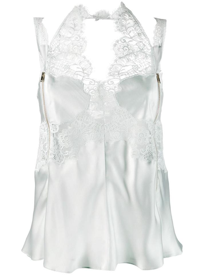 Stella Mccartney Giovanna Zip-front Blouse - Neutrals