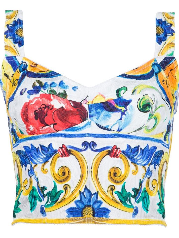 Dolce & Gabbana Majolica Print Bralet Top