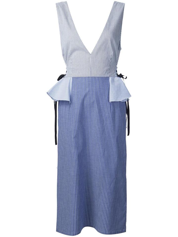 Tome V-neck Peplum Dress - Blue