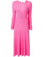 Carolina Herrera Ribbed Knitted Flared Dress - Pink