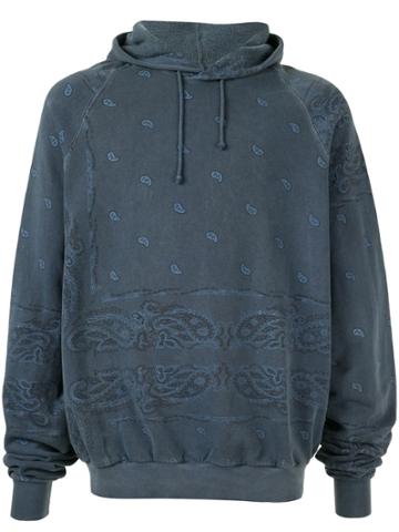 Raf Simons Pre-owned 2004 Aw Paisley Print Hoodie - Blue