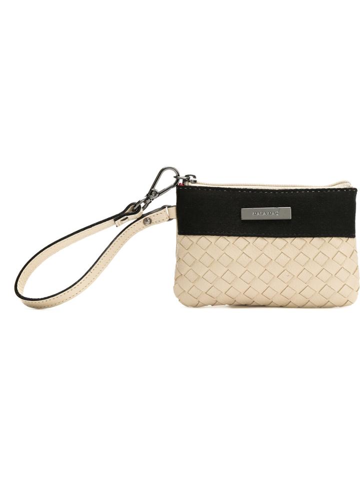 Mara Mac Woven Coin Purse - White