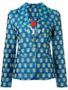 Ultràchic Frog Jacquard Blazer, Women's, Size: Xs, Blue, Polyester/acetate/cotton