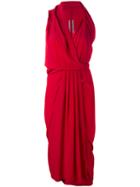 Rick Owens Wrap Dress, Women's, Size: 44, Red, Acetate/silk