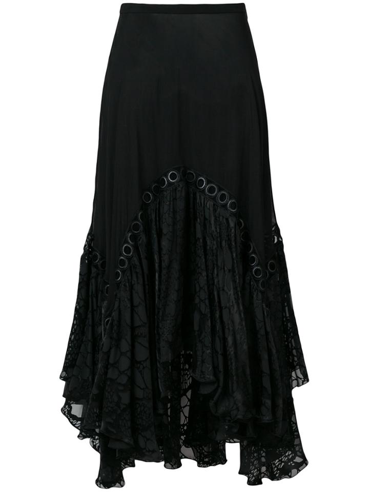 Roberto Cavalli Embroidered Midi Skirt - Black