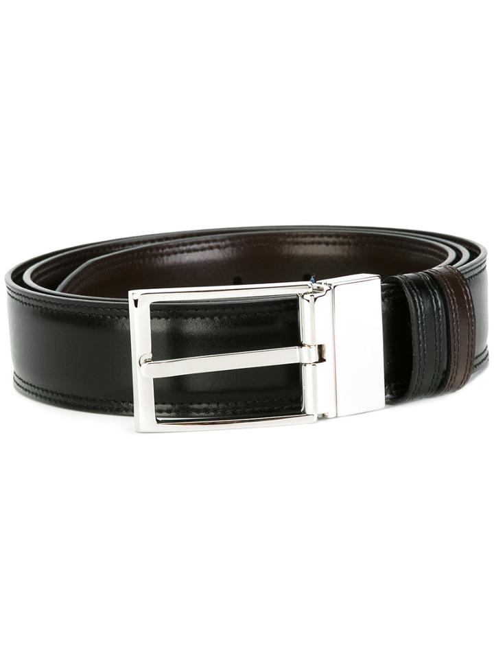 Bally Square Buckle Belt, Men's, Size: 110, Black, Leather